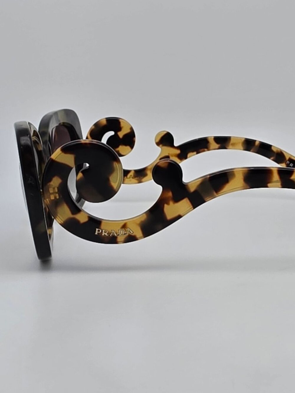 Prada SPR 27O NAI-0A7 Baroque Black Havana Frame Grey Gradient Lens Sunglasses - Picture 3 of 12